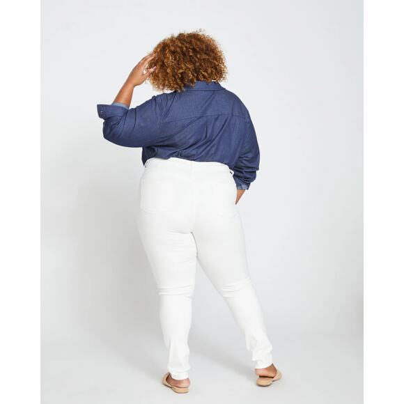 Universal Standard Seine High Rise Skinny Jeans 32 Inch, XS 10/12, White, BNWT - Picture 8 of 8